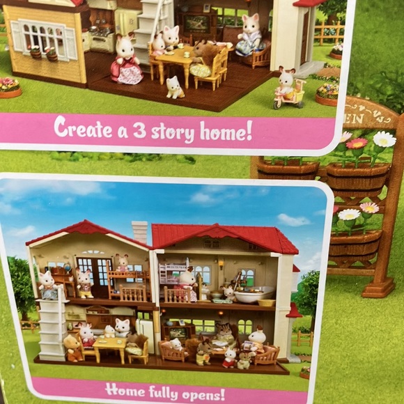 Calico Critters Red Roof Country Home & Snow Rabbit Family - Picture 5 of 13